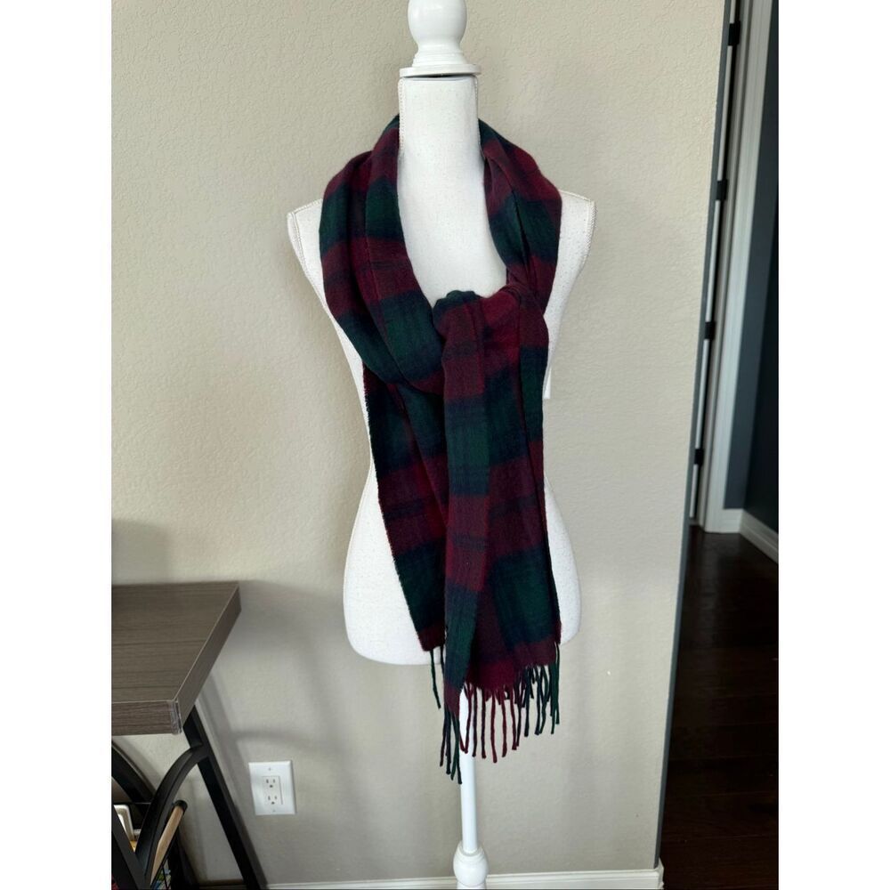 Kiltane 100% Cashmere Plaid Red Green Scarf